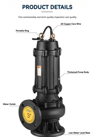 Station de pompage d'eau submersible Readycome série WQ en acier inoxydable et fonte pour les applications de traitement des eaux usées