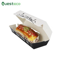 Boîtes à emporter QUESTECO transparentes pour hot-dogs, boîte à corn-dogs, boîte à gaufres, boîte à hot-dogs en kraft, boîte de transport