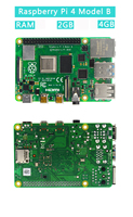 Kit de juego Raspberry Pi 4 + Gampads + tarjeta TF de 64 32 GB + estuche acrílico + ventilador + fuente de alimentación conmutada + cable compatible con HD para RPi 4