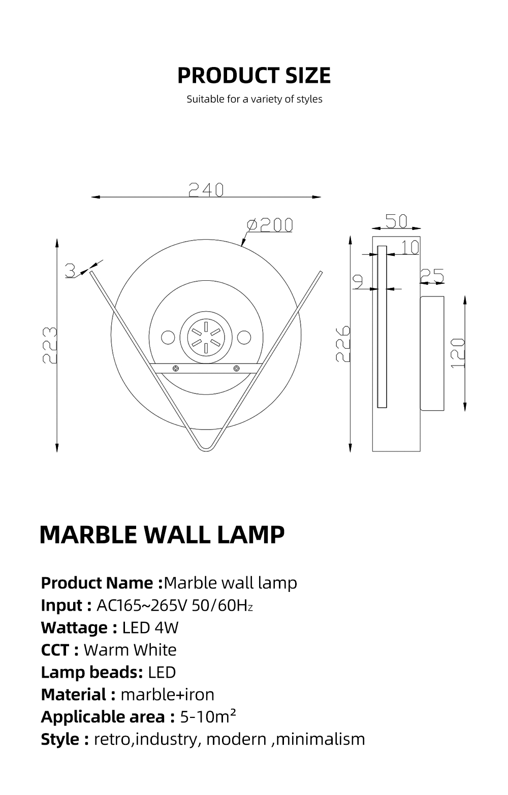 nordic marble wall mounted light hotel bedroom corridor modern sconces gold led wall Lamps indoor