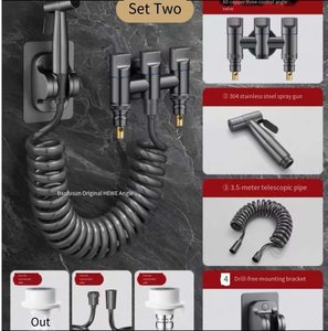 Hot Selling Three Outlet Automatic Grey Brass <strong>Bidet</strong> <strong>Valve</strong> for Bathroom Accessories &amp; Washing Machine <strong>Diverter</strong> Faucet - Product Image 4