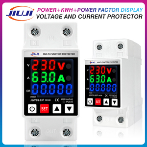 JIUJI 63A 3-en-1 Volt Ampère Kwh Affichage de puissance Watt Protection contre les surtensions réglable sur rail DIN Relais de protection de courant alternatif - Product Image 2