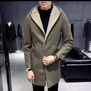 China factory ODM/OEM custom logo autumn and Winter high quality woolen coat medium length hooded coat fully lined jacket top