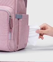 Anpassbare Farbe Große Baby-Windeltasche Mittlere Größe Einfarbiger Polyester-Mama-Rucksack mit 'Daddy Mummy' Logo Individuelles Logo