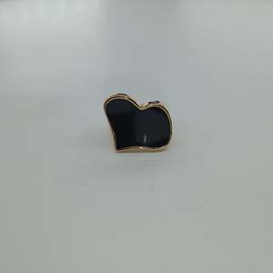 Fashion Ring 316L Stainless Steel PVD Gold Plating Sustainable Resistant <b>Black</b> Inlay Design - Product Image 1