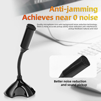 Mini USB Microphone Studio Discours Chat Chantant KTV Mic Avec Support pour PC Portable Microphone