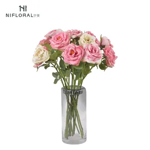 Nifloral Prix de gros Unique Faux Rose Fleurs Fleurs Artificielles Rose Décoration