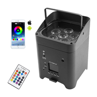 Projecteurs LED à piles rechargeables Par Can 6x18W RGBWA+UV 9600 mAh avec contrôle APP/Télécommande/DMX512 pour éclairage de scène