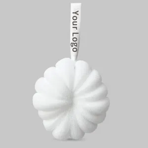 50G Witte Loofah Bad Spons Body Scrubber Mesh Douchepouf Puff Bad Pompoenvormige Bal Spons Voor Exfoliëring