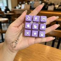 Porte-clés mécanique personnalisé en gros avec interrupteur, capuchon de touche PLA détachable, icône mignonne, anti-stress, pendentif clicker LED