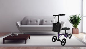 Marcheur à 4 roues avec cadre en acier inoxydable, pour les jambes cassées - Product Image 5