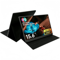 Écran portable pour ordinateur portable de 15,6 pouces avec double moniteur, écran tactile externe LCD 1080P