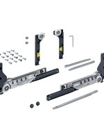 Kit de quincaillerie pour porte coulissante en aluminium avec amortisseur silencieux à fermeture douce pour salon, meuble TV, cave à vin et bibliothèque