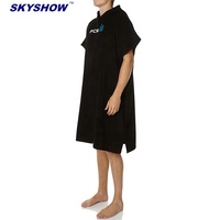 Robe de bain personnalisée en coton, poncho pour adultes, pour le surf, les sports aquatiques, à capuche, avec poche