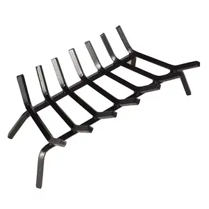 26 Inch Firewood Stove Log Holder Rack Grates Wrought Cast Iron Indoor Outdoor Fire Pit Kindling Tool