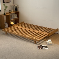 Sofá Cama Moderno Minimalista de Madera Maciza, Extensible, con Función de Cama para Invitados, Personalizable
