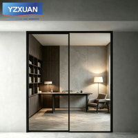 Porte battante moderne en aluminium étanche avec double vitrage trempé pour cuisines, villas et hôtels