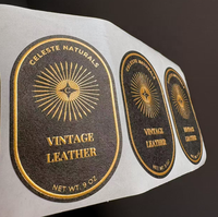 Autocollants personnalisés haut de gamme avec logo estampé à chaud en feuille d'or, étiquettes brillantes en papier texturé pour emballages de cosmétiques et de bougies