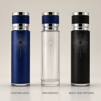 Flacon de parfum en verre vide de luxe en gros, 250 ml, design filigrane argenté métallisé orange, bouchon doré, logo personnalisé, rechargeable