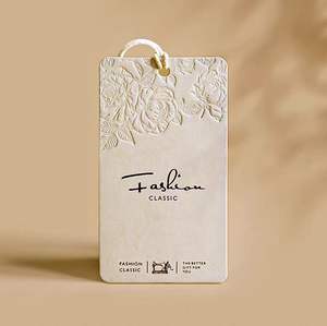 H-etichette di lusso stampa indumento appendere etichette in rilievo carta altalena etichette personalizzate per <span class=keywords><strong>abbigliamento</strong></span> di marca di vestiti con Logo - Product Image 2