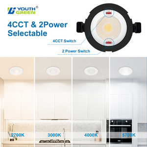 Cutout 68mm chống chói nhôm ánh sáng tại chỗ 5W 7W có thể điều chỉnh downlight COB <span class=keywords><strong>LED</strong></span> Spotlight 4cct - Product Image 5