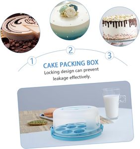 Wholesale Round <b>Cupcake</b> Containers <b>Box</b> BPA-Free Plastic Cake <b>Holder</b> Portable Cake Stand with Lid Cake Keeper Cover with Handle - Product Image 6