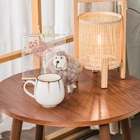 Table à manger ronde en noyer massif moderne DISHI, petite table de réunion, table en bois pour la maison ou le restaurant