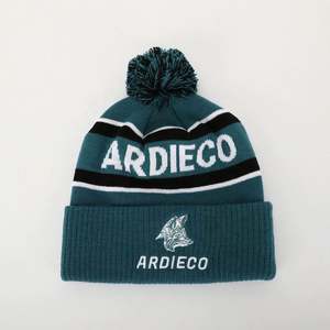 Gorro de Punto Jacquard de Invierno Unisex de Calidad Personalizada OEM, 100% Acrílico, con Puño Holgado, Estilo Hip Hop, Logotipo Bordado, Ajustable para Adultos - Product Image 1