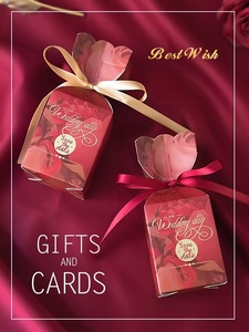 Boîte de rangement pour aliments, sac à bonbons, cookies et chocolat, coffret de cadeaux, nouveau design, coffret de mariage, avec ruban, 10 pièces - Product Image 6