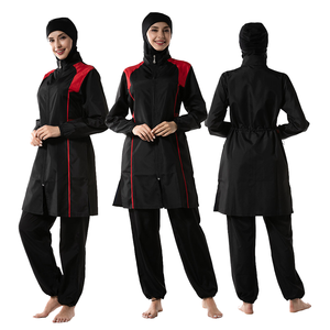 Premium 3-Piece Solid Ruffles Modest Islamic Swimwear Set with Pants | Quick-Dry Eco-Friendly High-Coverage Beach Bath Clothing - Product Image 1