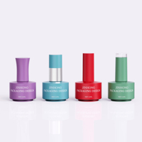 Vente en gros de flacons en verre pour vernis à ongles personnalisés de 16 ml, flacons ronds vides pour vernis gel avec plusieurs bouchons