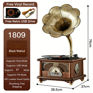 Nuevo y Elegante Radio Retro Multifuncional Vintage para Decoración del Hogar, con Altavoz, Bluetooth, USB, FM y Control Remoto para Sala de Estar - Product Image 5