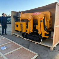 Grue araignée portable de 3 tonnes du fabricant chinois, équipement de levage sur chenilles avec nacelle, grue araignée avec flèche de manutention et ventouse pour verre
