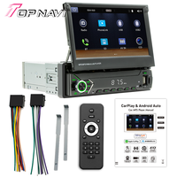 Autoradio universel à écran rétractable 1 Din Lecteur MP5 stéréo BT/GPS/WIFI Carplay 7 pouces Lecteur DVD voiture