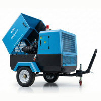 Compresseur d'Air Diesel à Vis ZIQI 185 CFM, Compresseur Portable pour Exploitation Minière, Moteur Diesel 185 CFM, Marteau-Piqueur