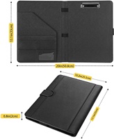 Carpeta de presentación de cuero Pu para documentos, carpeta de documentos A4 con portatarjetas