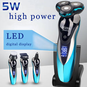 Afeitadora Corporal Rotativa Eléctrica Premium, Impermeable IPX6, Triple Cuchilla, Recargable, Segura <span class=keywords><strong>y</strong></span> Flexible, la <span class=keywords><strong>Mejor</strong></span> <span class=keywords><strong>Recortadora</strong></span> de <span class=keywords><strong>Barba</strong></span> - Product Image 3