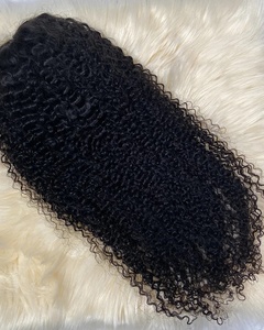 Parrucca frontale in pizzo con capelli umani allineati con cuticola Remy naturale brasiliana parrucca frontale con chiusura in pizzo con capelli ricci crespi regolari - Product Image 4