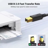 Kabel Printer USB UGREEN US135 USB A ke B 2.0 Kabel USB B Kecepatan Tinggi Kabel Printer Ideal untuk Printer Scanner