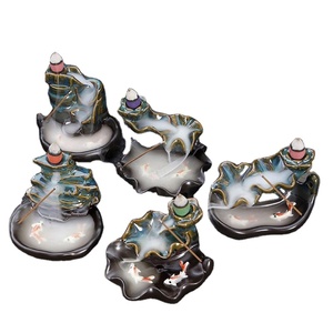Quemador de Incienso de Cascada de Buda de Cerámica para Decoración del Hogar, Adorno de Aromaterapia Musulmán - Product Image 1