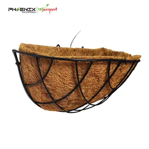Wall-montado Cesta Pendurada Pré-forrado com forro Coco/Jardim Mão Woven Varanda Decorativa Wall Hanging Basket/Wall planter