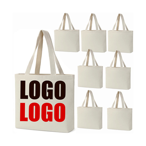 Tas Kanvas Katun Ukuran Kecil Ramah Lingkungan Dapat Digunakan Kembali, Tas Belanja Bahan Kanvas dengan Logo DIY - Product Image 1