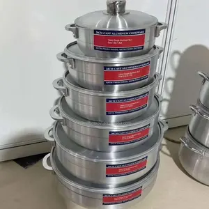 Utensili da cucina economici 6 pentole in alluminio pressofuso in casseruola forgiato da cucina Set di pentole di grande capacità con coperchio Set di pentole per zuppa