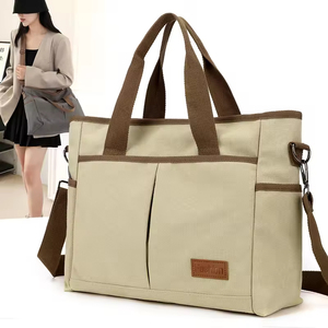 Customized New Fashion Solid Color <b>Canvas</b> Women's <b>Bag</b> Leisure <b>Large</b> Capacity Crossbody Shoulder <b>Bag</b> Versatile Tote <b>Bag</b> - Product Image 2