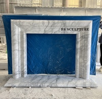 Meilleur encadrement de cheminée moderne en marbre blanc de Carrare sculpté à la main avec bioéthanol autonome pour usage hôtelier