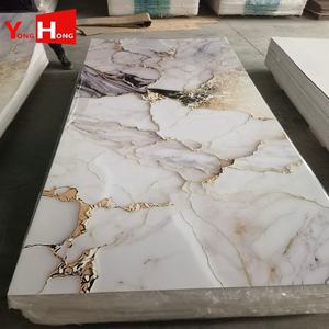 <span class=keywords><strong>Plaque</strong></span> en cristal <span class=keywords><strong>de</strong></span> carbone mat, marbrure, estampage à chaud, 3 mm, PVC brillant, imitation marbre, panneaux muraux - Product Image 6