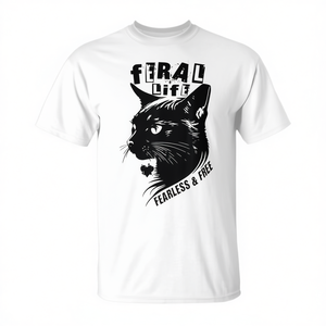 T-shirt Feral Life avec motif de chat noir, tee-shirt graphique Fearless Free - Product Image 2