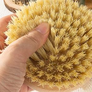 Cepillo de baño de ducha exfoliante Natural de mano, exfoliante corporal Manual redondo, SPA depurador, cepillado en seco, cepillo corporal de sisal de madera - Product Image 5