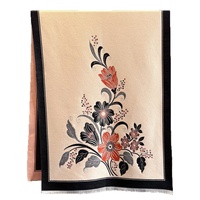 Écharpe longue vintage à motifs floraux 185 cm en fausse cachemire (polyester) épaissie, cadeau d'hiver luxueux pour homme, rehausse le style