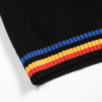 Pull ras du cou pour homme, respirant, avec logo frontal ODM, lettres bleues, tricoté, à revers côtelés, pour l'hiver